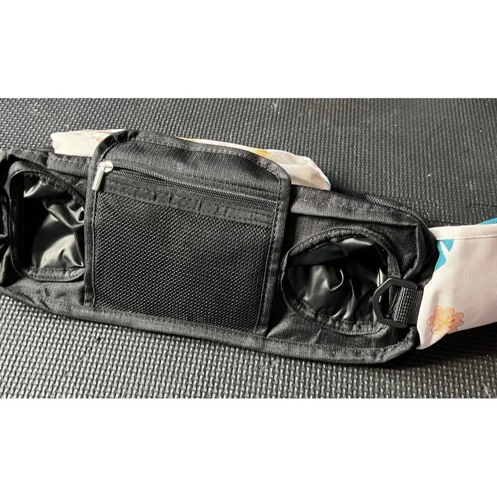 WUUTER Stroller Organizer with Cup Holder Detachable Wristlet Large Floral Bees
